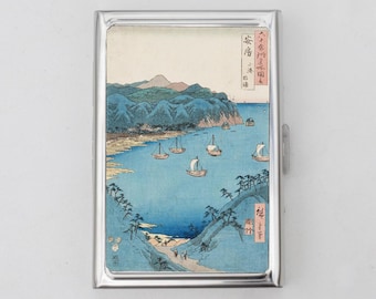 Japanese Artwork Cigarette Case OR Card Holder -  Washi, Asian Style Artwork, Zen Style, Cigarette Case, Business Card, Money, Birthday Gift