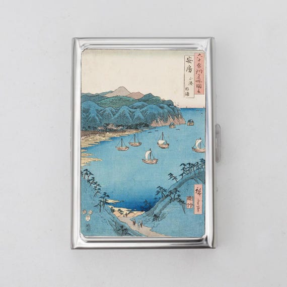 Japanese Artwork Cigarette Case OR Card Holder -  Washi, Asian Style Artwork, Zen Style, Cigarette Case, Business Card, Money, Birthday Gift