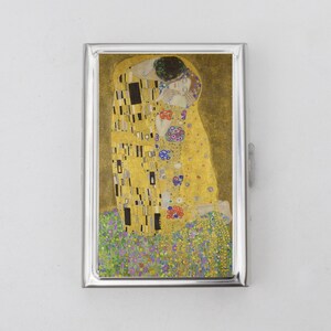 Der Kuss Zigarettenetui ODER Kartenhalter - Gustav Klimt, Kunstdruck, Jubiläumsgeschenk, Fine Art Print, Berühmte Gemälde, Der Kuss, Visitenkarte, Ausweishalter