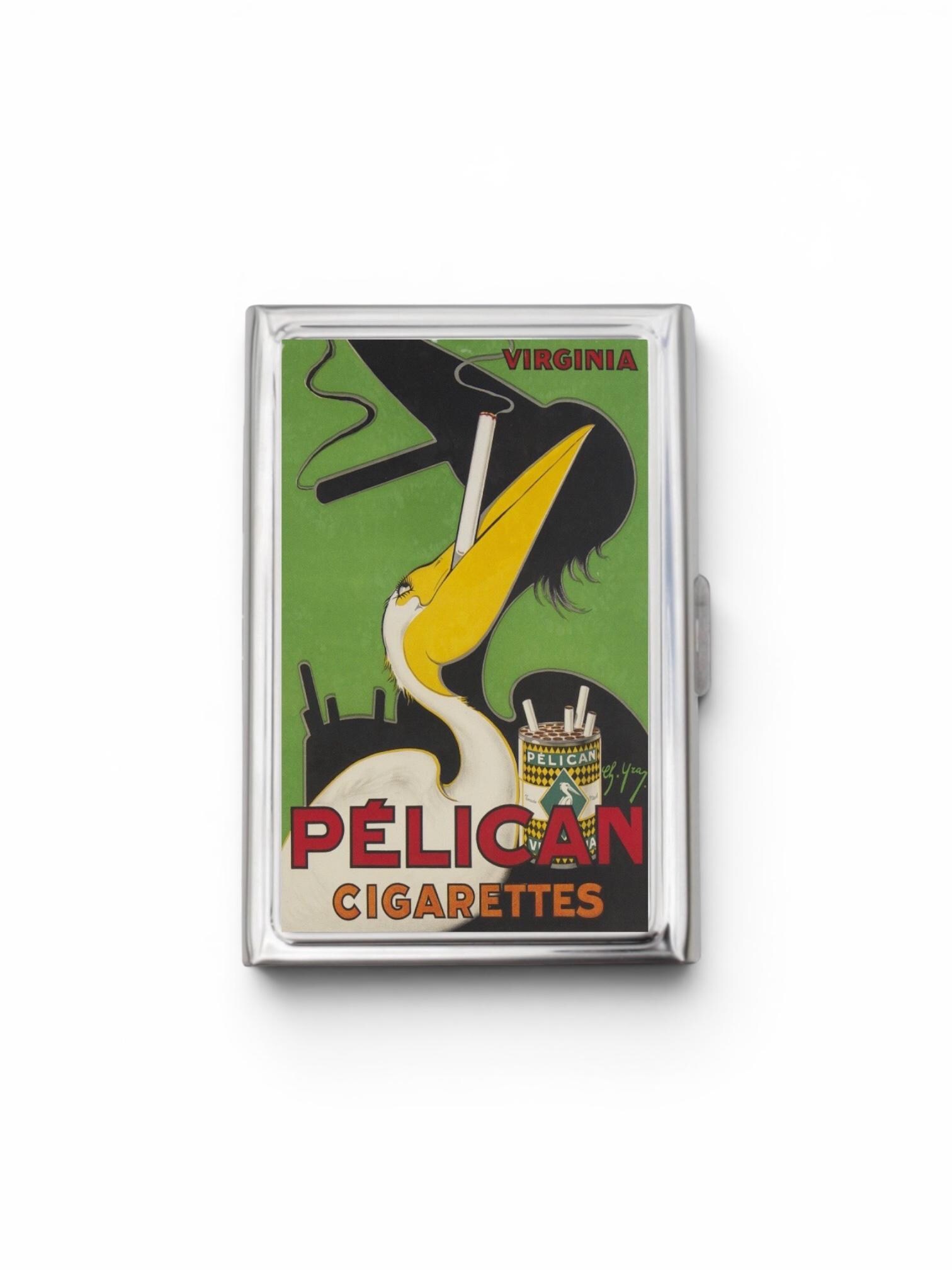 pelican cigarette holder Case OR Card - Cigarette Artwork, Vintage Poster, Art Nouveau, French Poster, Poster Art, Travel Size, Metal Wallet Pelican CasePro Cigar Case with