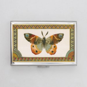 Vintage Matchbox Art Cigarette Case OR Card Holder - Vintage Artwork, Matchbox, Retro Artwork, Butterfly, Business Card, ID Holder