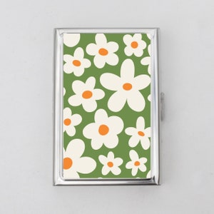Flower Power Zigaretten Etui ODER Kartenhalter - Groovy, Psychedelic 60er, 70er Jahre, Hippie, Blumenmuster, Kartenetui, Visitenkarte, Halter, Raucher