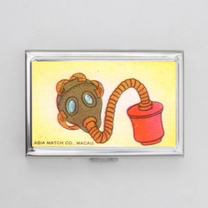 Gasmaske Zigarettenetui ODER Kartenhalter - Vintage Gasmaske, Japanische Streichholzschachtel Geldbörse, Visitenkarte, Ausweishalter, Smokey Geschenk