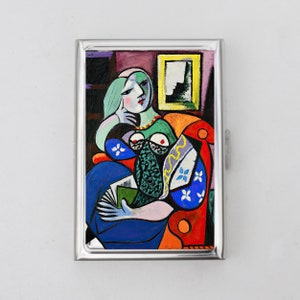 Frau Zigaretten Etui ODER Kartenhalter - Brautjungfer Geschenke, Surrealismus, Abstrakt, Kubismus, Modern, Kunst, Zigarettenetui, Visitenkarte, Ausweishalter