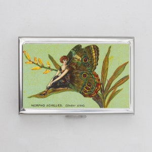 Schmetterling Flapper Zigarettenetui Kartenhalter - Retro Streichholzschachtel, Vintage Streichholzschachtel, MidCentury, Zigarettenetui, Zigarettenetui, Visitenkarte, Ausweishalter
