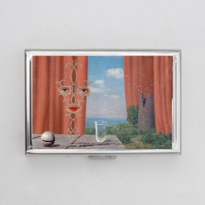 Shéhérazade Zigarettenetui ODER Kartenhalter - Surrealismus, Rene Magritte 1950, Metall Brieftasche Etui, Gelenktasche, Polaroid Bildertasche