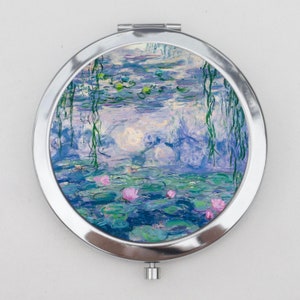 Claude Monet Water Lilies Compact Mirror OR Pill Box - Impressionist, Modernism, Small Mirror, Pocket Mirror, Make Up Pocket Mirror