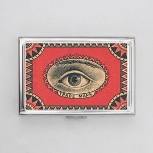 Vintage Streichholzschachtel Kunst Zigarettenetui ODER Kartenhalter - Vintage Kunstwerk, Streichholzschachtel, Retro Kunstwerk, Party Abstrakte Kunst, Visitenkarte, Ausweishalter