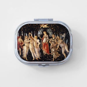 Primavera Happy Rectangle Pill Box - Art Lover Gift, Botticelli Gift, Jewelry Case, Travel Size, Pill Case, Pill Container, Cute Organizer