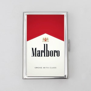 Portasigarette o portacarte Marlboro - Opera d'arte sulle sigarette, poster vintage, Art Nouveau, poster francese, poster art, viaggi, portafoglio in metallo