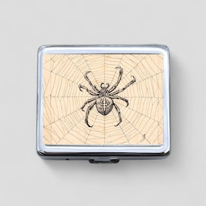 Spider 8 Day Pill Box - Birthday Gift, Pocket Pharmacy, Travel Size Case, Pill Box, 8 Day Pill Box, Portable Pill Case, Purse Pill Box