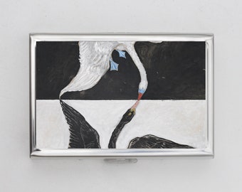 Swans Cigarette Case OR Card Holder - Hilma af Klint, Composition, Famous Artworks, Poster Art, Cigarette Case, Business Card, ID Holder