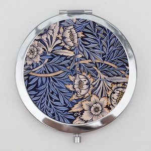 Art Nouveau Compact Mirror OR Pill Box - William Morris, Wallpaper, Flower Art, Botanical Print, Pill Case, Pill Holder, Small Pill Case