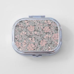 Art Nouveau Happy Rectangle Pill Box - William Morris, Jasmine, Jewelry Case, Travel Size, Pill Case, Pill Container, Cute Pill Organizer