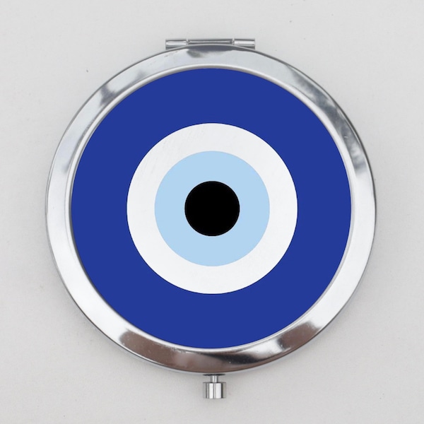 Miroir compact turc Evil Eye OU boîte à pilules - Cadeau pour elle, Hamsa, Cadeau de protection, Cadeau d’anniversaire, Petit miroir, Miroir de poche, Cadeau pour elle