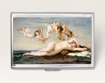 Birth of Venus Cigarette Case OR Card Holder - Vintage, Sun Illustration, Vintage Artwork, Moon, Cigarette Case, Business Card, ID Holder