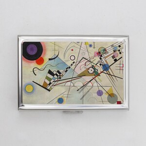 Abstrakte Kunst Zigarettenetui ODER Kartenhalter - Vassily Kandisky, Modern, Abstrakt, Composition 8, Zigarettenetui, Visitenkarte, Ausweishalter