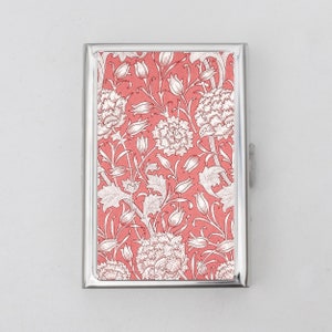 Jugendstil Zigaretten Etui Kartenhalter - Florales Design, Blumen, William Morris, Zigaretten Etui, Visitenkarte, Geburtstagsgeschenk