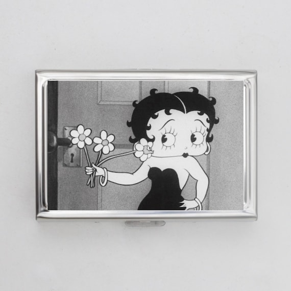 Black and White Bettie Cigarette Case OR Card Holder - Boop, Girl Gift,  Birthday Gift, Vintage Illustration, Card Holder, Money Case, Cats
