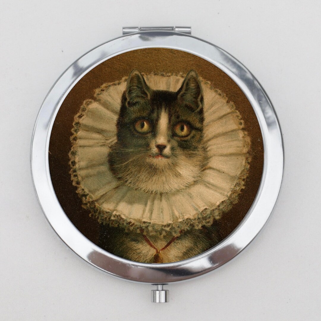 Cat in Ruff Compact Mirror OR Pill Box Vintage Images, Cat Lovers, Cat ...
