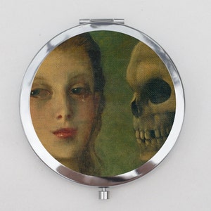 Life and Death Compact Mirror OR Pill Box - Portable Mirror, Travel Size, Trinket Box, Storage Box, Pill Case, Pill Holder, Small Pill Case