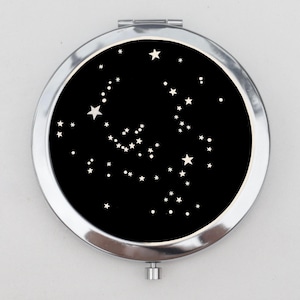 Starry Night Compact Mirror OR Pill Box - Birthday Gift, Handmade, Outer Space, Foldable Mirror, Jewelry Case, Trinket Box, Pocket Mirror