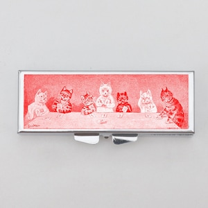 Cats Playing Cards Pill Box - Poker, Gambling, Las Vegas, Cat Collector, Dealer, Trinket Box, Pill Case, Pill Holder, Travel