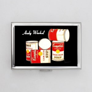 Warhol Soup Zigarettenetui ODER Kartenhalter - Andy Warhol, Pop Art, moderne Kunst, einzigartige Blumendrucke, Hülle, Visitenkarte, Ausweishalter