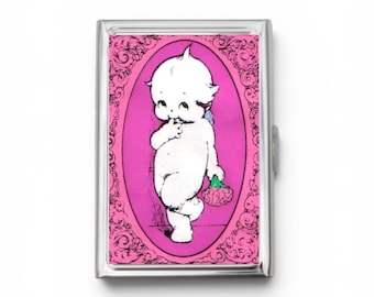 Estuche para cigarrillos o tarjetero Kewpie - Animales bebés, regalos para bebés, baby shower, estuche para cigarrillos, tarjetero, tarjetero, regalo para mayores de 21 años