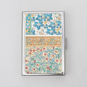 Étui à cigarettes ou porte-cartes Art nouveau - motif floral, fleurs, coquelicots, cadeau de demoiselle d'honneur, étui à cigarettes, carte de visite, porte-pièce d'identité