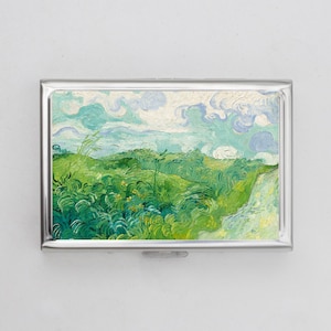 Grüne Weizenfelder Zigaretten Etui ODER Kartenhalter - Stillleben, Impressionist, Van Gogh, Metall Brieftasche Hülle, Gelenktasche, Polaroid Bild Hülle
