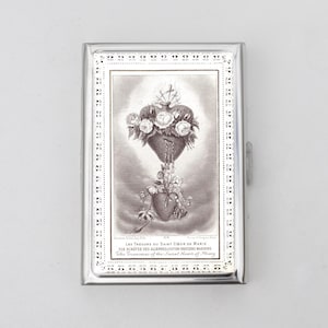 Sacred Heart Zigarettenetui ODER Kartenhalter - Jesus, Christus, brennendes Herz, Glaube, Christentum, Zigarettenetui, Visitenkarte, Ausweishalter
