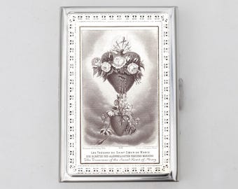 Sacred Heart Cigarette Case OR Card Holder - Jesus, Christ, Burning Heart, Faith, Christianity, Cigarette Case, Business Card, ID Holder