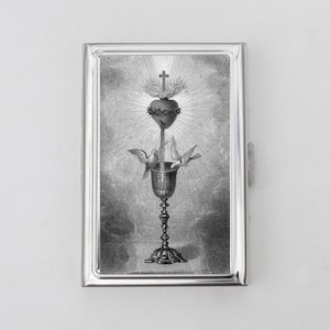 Sacred Heart Zigarettenetui ODER Kartenhalter - Sacred Heart und Tauben, Dove Artwork, Christianity, Christ Case, Jesus Christ Wallet