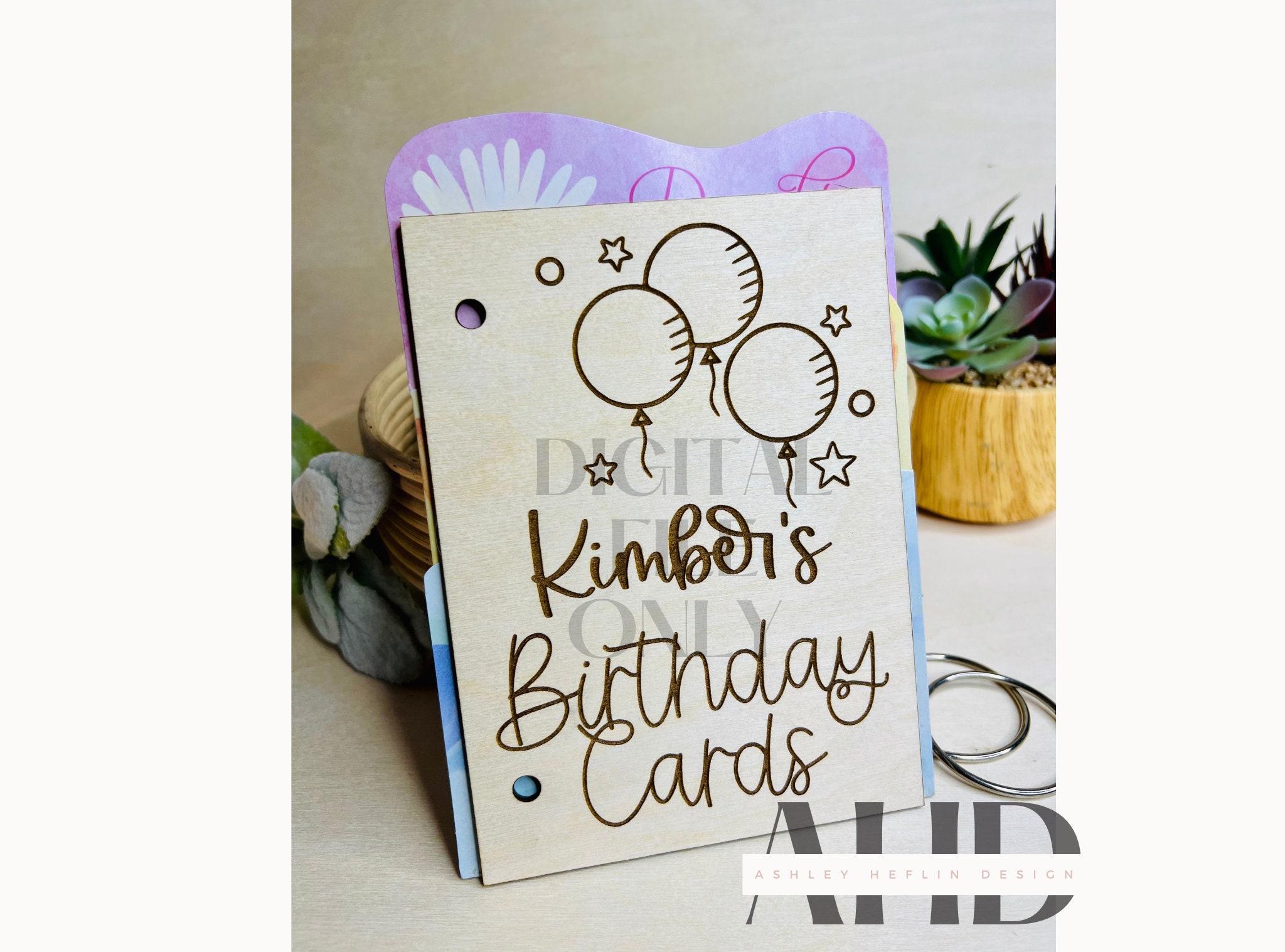 thumbnail image 2 of Personalzed Wooden Card For Mom , Brthday Card For Mother, Laser... 2 of 11
