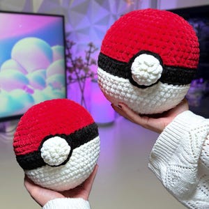Gehaakte Pokéball-knuffel (handgemaakt)