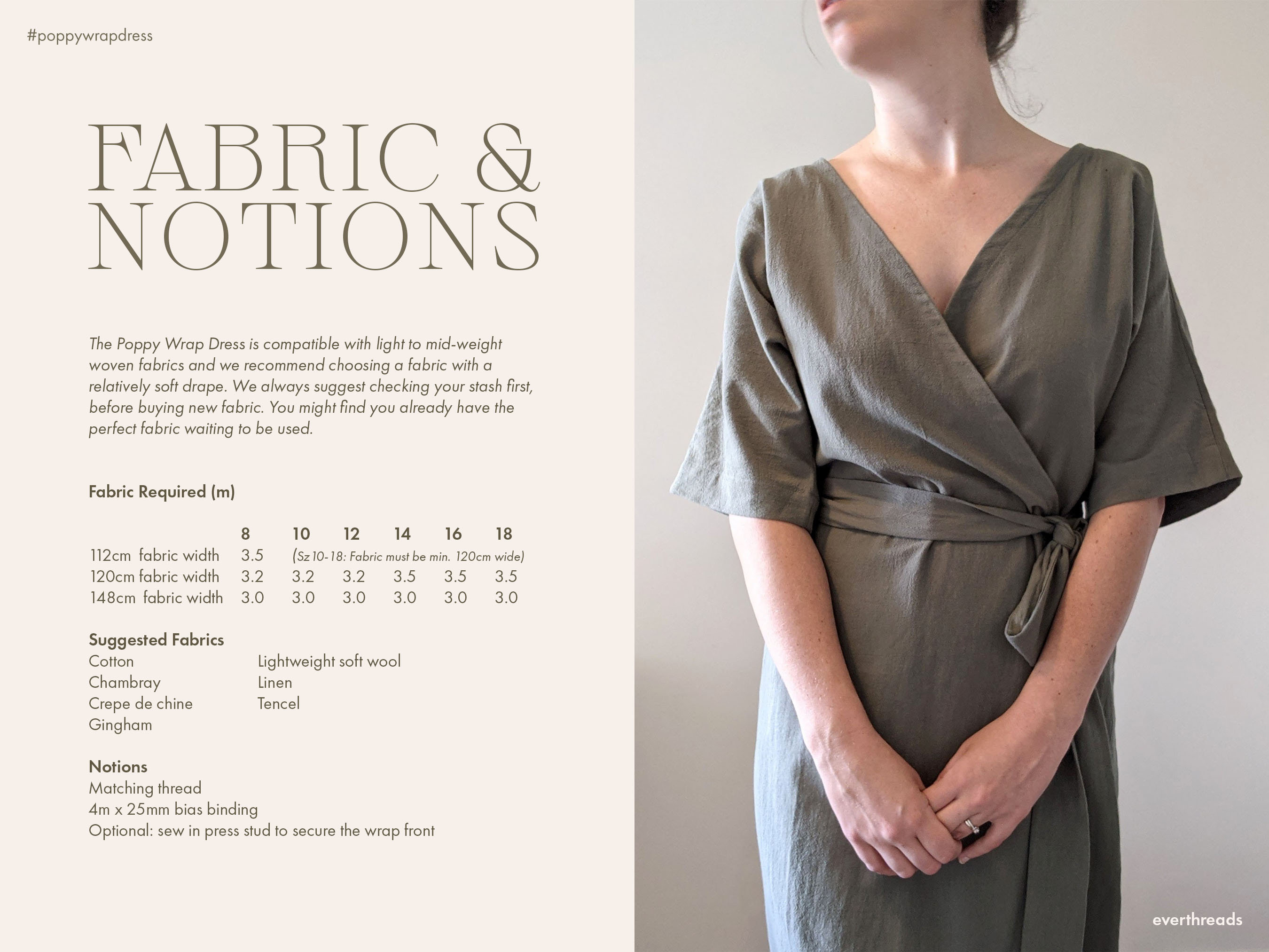Reversible Wrap Dress Digital Sewing Pattern | Midi Dress