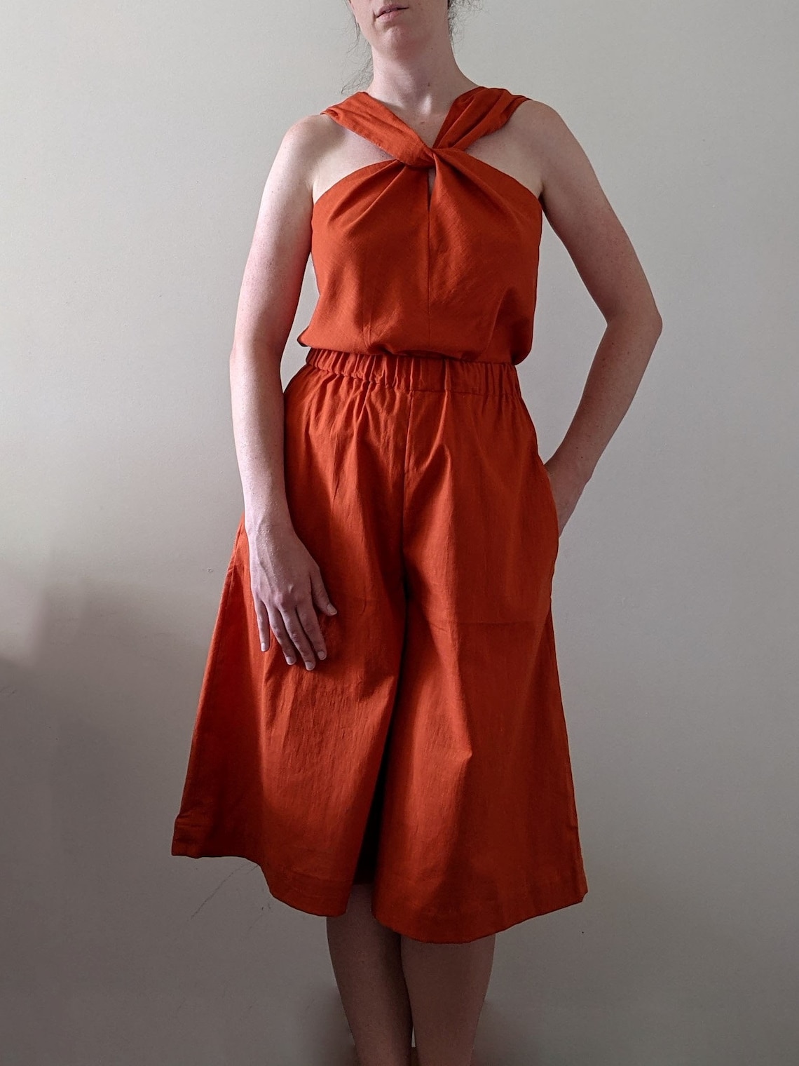 Twist Neck Top Digital Sewing Pattern Halter Top Pdf Pattern Etsy