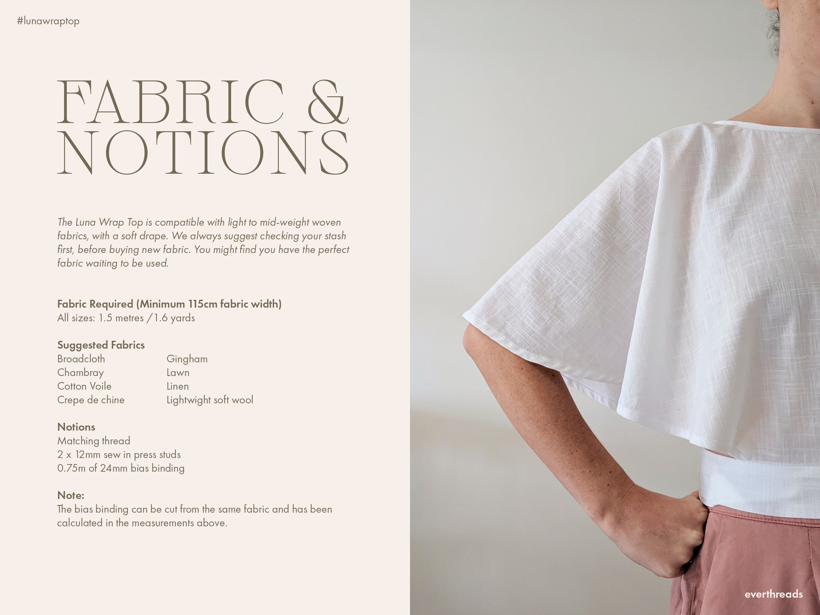 Luna Wrap Around Top Digital Sewing Pattern | Reversible Tie-on Top Pdf ...