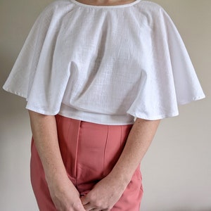 Padrão de costura digital para blusa envolvente Luna | Padrão de blusa reversível para amarrar em PDF | Blusa com manga borboleta | Tamanho 8 - 18 | A4, Carta EUA, A0