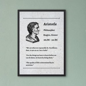 ARISTOTLE, Ancient Greek Philosophy, Philosopher, Wall Decor, Aristotle, Socrates, Plato Artwork, Printable, HIGH QUALITY, 300dpi
