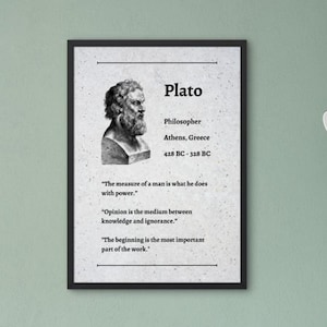 PLATO, Ancient Greek Philosophy, Philosopher, Wall Decor, Aristotle, Socrates, Plato Artwork, Printable, HIGH QUALITY, 300dpi