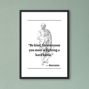 Philosophical Quote, Wall Decor, Socrates Quote,  Ancient Greek Philosophy, Aristotle, Socrates, Plato, HIGH QUALITY, 300dpi