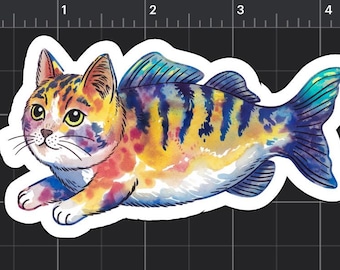 Catfish sticker/ vinyl/ waterproof up resistant/ gifts for him her/ laptop journal waterbottle bumper scrapebooking sticker