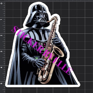 Darth Vader Saxophone Sticker | Gifts for her | Gifts for him | Waterproof Stickers |Laptop Sticker | Water Bottle Stickers | Vinyl Stickers