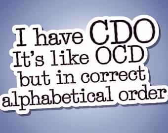 OCD-sticker/grappige sticker/ sticker geestelijke gezondheid/ bidon laptop dagboek scrapbooking sticker/waterbestendig bestand