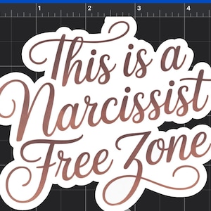 Narcissist Free Zone Sticker/waterproof UV resistant/vinyl/waterbottle laptop journal kindle bumper scrapbooking decal/gift for her/keepsake
