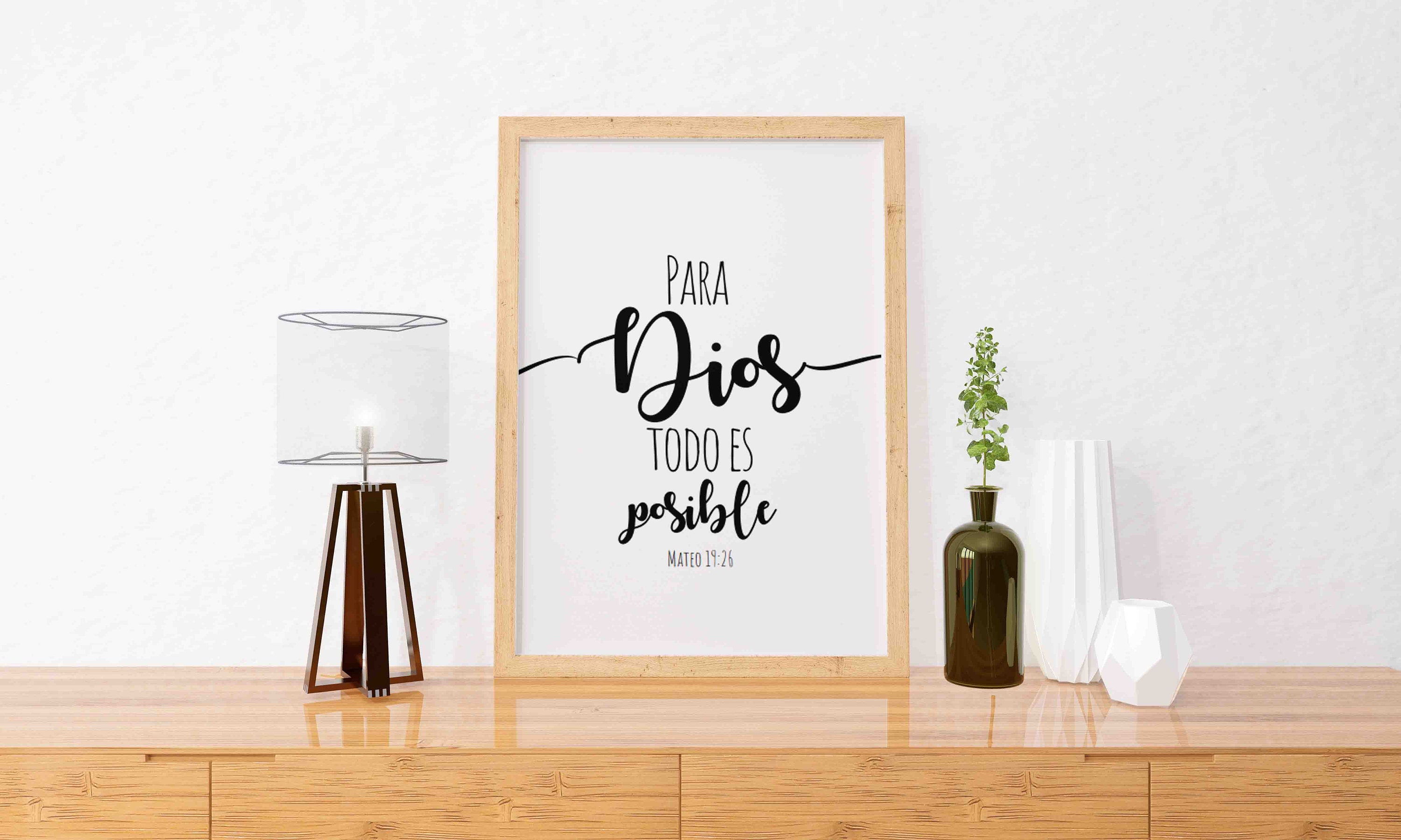 Para Dios Todo Es Posible // Digital Wall Art // Spanish Bible Wall Art ...