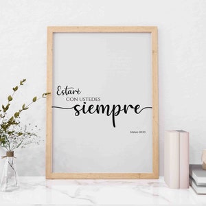 Mateo 28:20 // Printable Quotes Wall Art // Spanish Bible Wall Art // Bible Verse Spanish /// Spanish Verse Print // Spanish Bible Quote