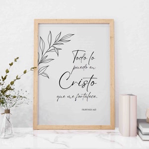 Filipenses 4:13 // Printable Quotes Wall Art // Spanish Bible Wall Art // Bible Verse Spanish Print // Spanish Bible Quote